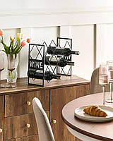 Стильна металева винна полиця BALLYBAY чорна