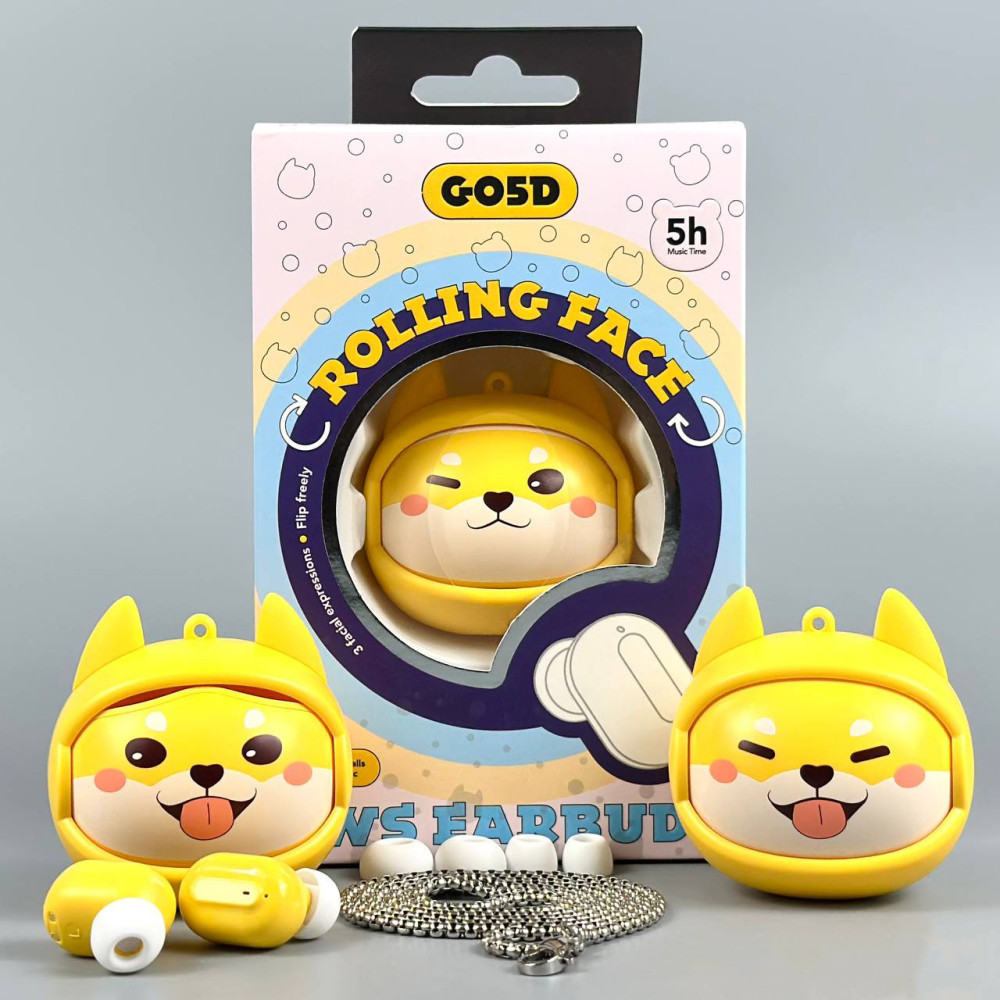 Безпровідні навушники Shiba G05D Rolling Face TWS, BTV 5.3 Жовтий 58316, фото 1