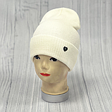 М 89073. Шапка подвійна з отворотом для дівчат, різні кольори, 4-12 років, фото 4