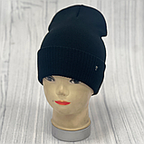 М 89073. Шапка подвійна з отворотом для дівчат, різні кольори, 4-12 років, фото 7