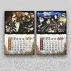 Календар Attack on titan 2026 A4 настінний перекидний, фото 5
