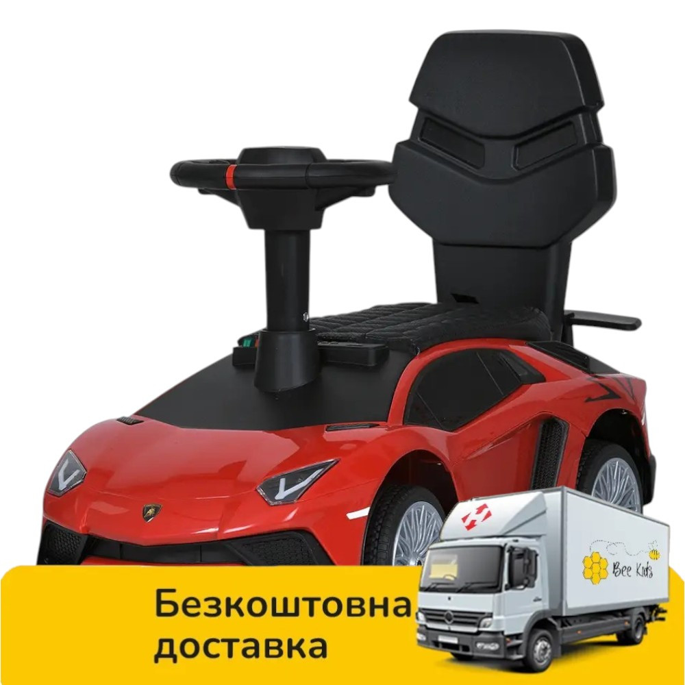 Каталка-толокар з мотором (музика, світло, 1 мотор 25W, акумулятор 6V4,5AH) M 5777EBL-3 Червоний, фото 1