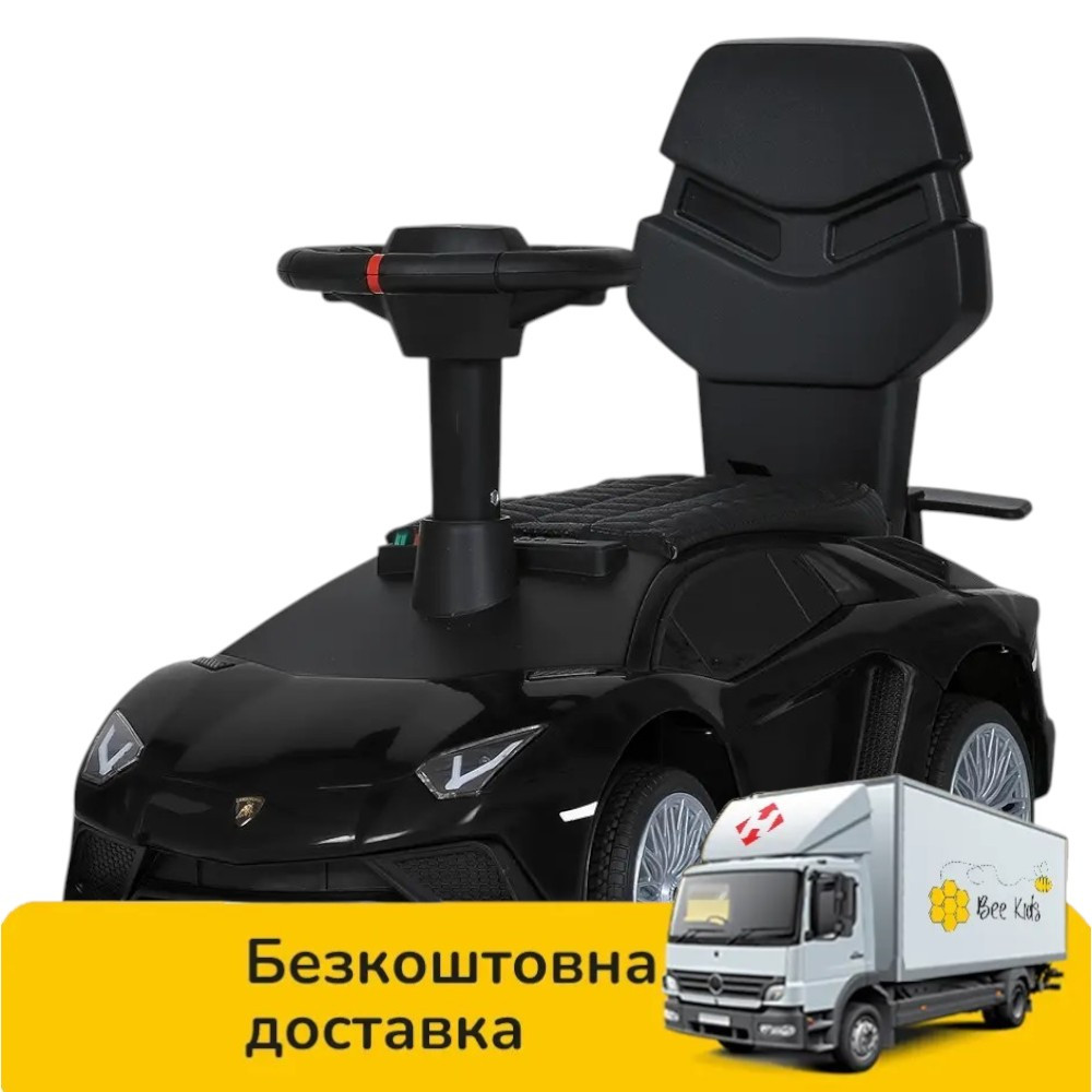 Каталка-толокар з мотором (музика, світло, 1 мотор 25W, акумулятор 6V4,5AH) M 5777EBL-2 Чорний, фото 1