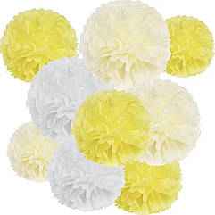 Набір декору в Сицилійському стилі Sunny Yellow Pom Poms, 9 шт