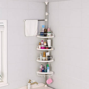 Кутова полиця для ванної 260х33см Multi Corner Shelf GY-188 White / Розсувна полиця для ванної кімнати