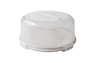 Тортівниця кругла (біла троянда/прозорий) А169056-21 Алеана