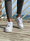 Жіночі кросівки Nike Air Force 1 Low білі з чорним Найк Аір Форс шкіряні, фото 4