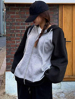 Худі жіноче подовжене на молнії з тринитки на флісі (Норма та напівбатал)