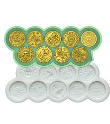 Силіконовий молд для шоколаду, карамелі та ін "Піратські монети"