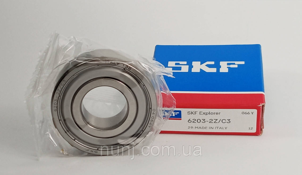 Підшипник 6203-ZZ-C3 SKF (70-80203) розміри: 17*40*12 кульковий радіальний закритий, фото 1