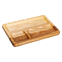 Дошка для подачі дерев'яна 30×20 см прямокутна на 3 секції T47W200, фото 2