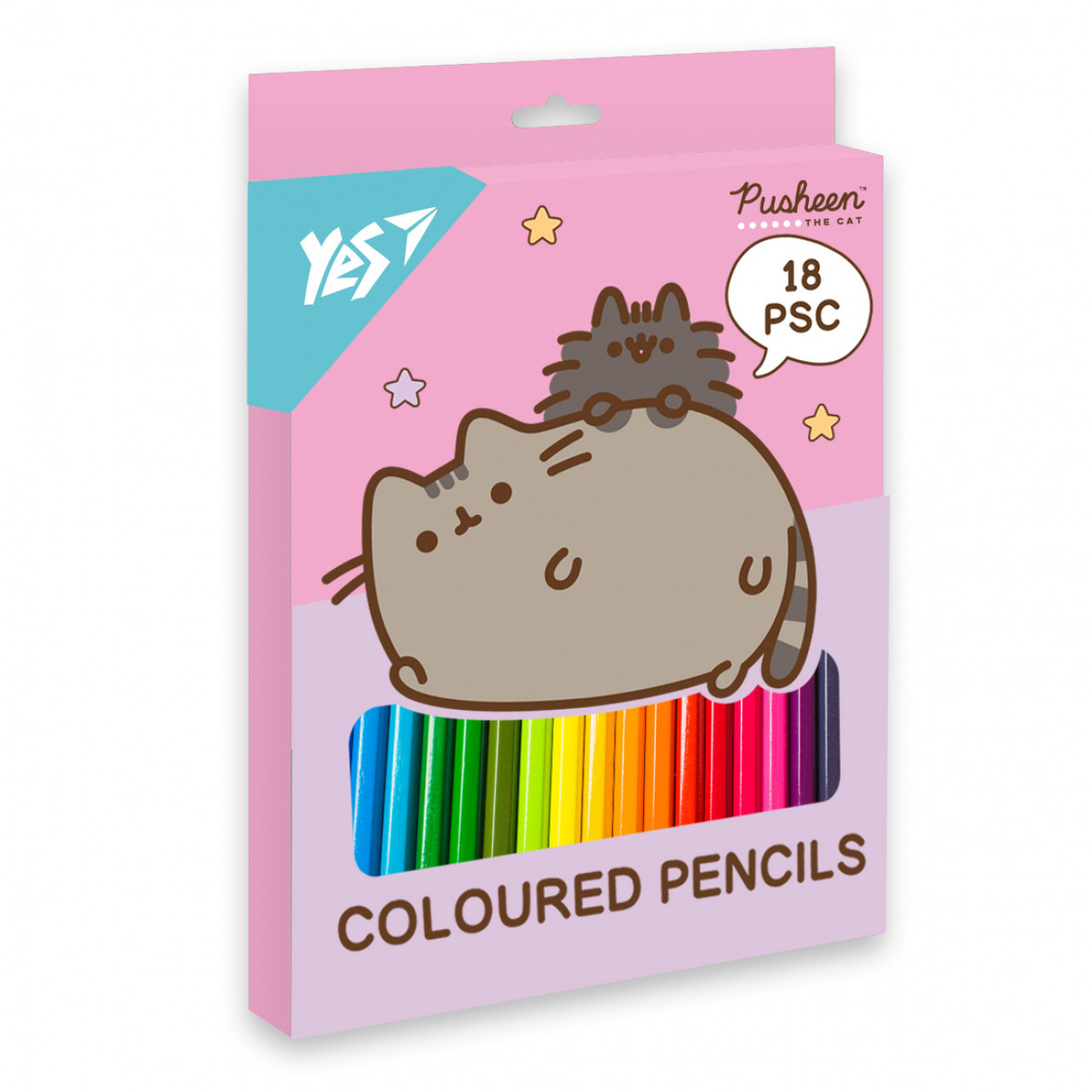 Олівці кольор. 18 кольор. "Yes" №290733 Pusheen рожевий(8)(160), фото 1