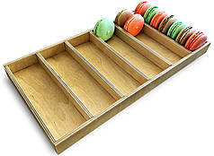 Підставка під макаруни на 6 рядків по 18 см, підставка з дерева для презентації макарон у вітринах (19х38х3 см)