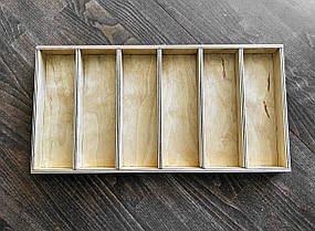 Підставка під макаруни на 6 рядків по 18 см, підставка з дерева для презентації макарон у вітринах (19х38х3 см), фото 4