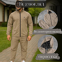 Спортивний костюм плащовка вітрозахисний демісезонний чоловічий комплект вітровка штани calvin klein мокко