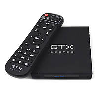 Смарт HD медіаплеєр Geotex GTX-R10i Pro 4/32Gb Android9 TVbox 4K HDR+ Wi-Fi dual Ethernet BT4+ Пульт Black