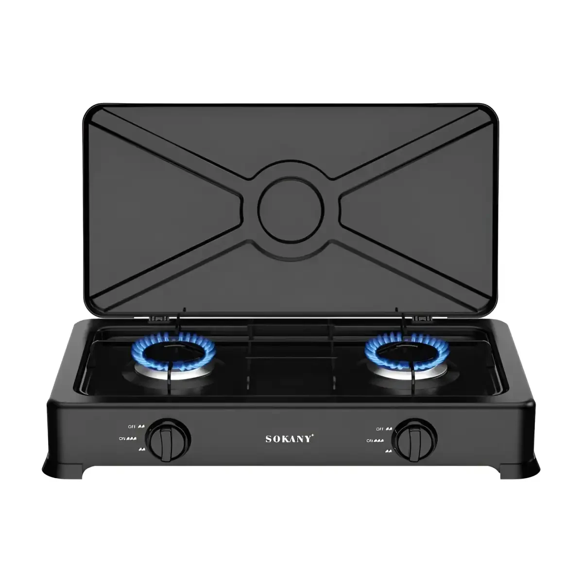 Газова плита настільна на 2 конфорки міні газова плита для дачі під балон Sokany SK-07004 - фото 1 - id-p2740777016