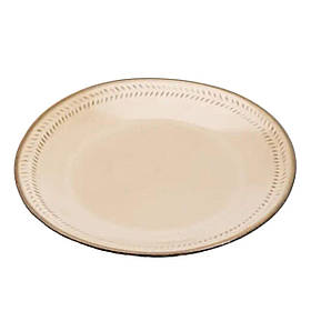 Тарілка сервірувальна кругла порцелянова 22.5 см бежева HP23378