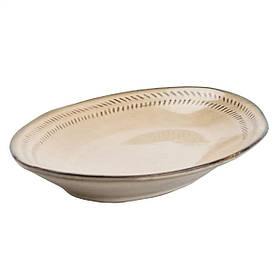 Блюдо сервірувальне овальне порцелянаове 29х19 см бежеве HP23381