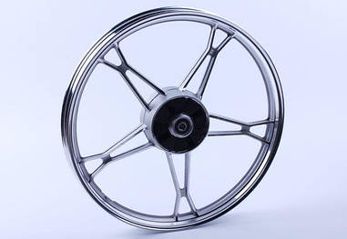 Диск задній литий 17*1,4 ТАТА silver (барабанне гальмо) 3kg на мопед Дельта/Альфа