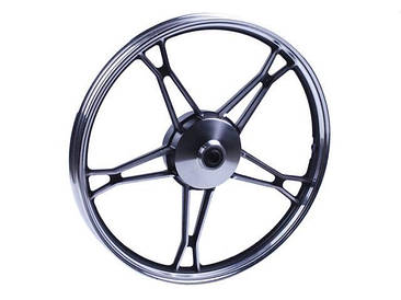 Диск передній ТАТА 17*1,2 на мопед Дельта/Альфа, литий, барабанне гальмо, black, 2,5kg