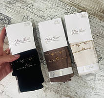 Однотонні колготки для дівчаток із розсипом камінчиків