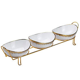 Набір менажниць порцелянових на підставці 3 штуки HP1007