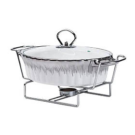 Марміт порцелянаовий на 1 л овальний з підігрівом 31×19×13 см HP1022