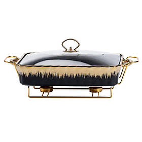 Марміт порцелянаовий прямокутний на 2 літри 40*23*11 см чорний HP1048