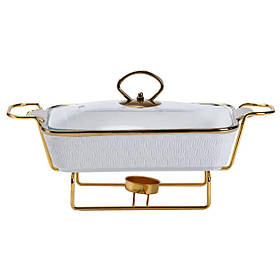 Марміт порцелянаовий на 1 літр на металевій підставці HP1013