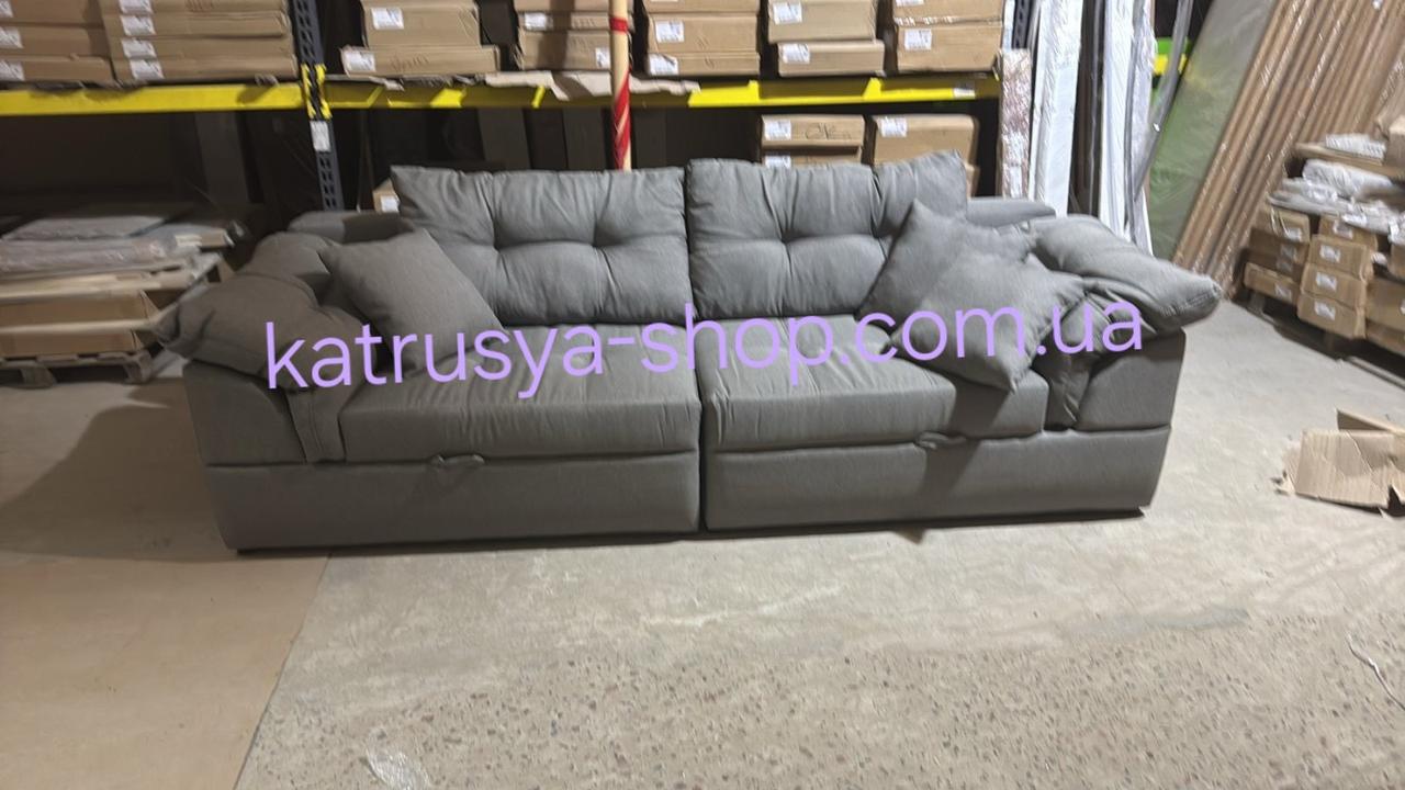 Диван прямий Каліфорнія Люкс (стандарт) рогожка темно-сірий, фото 1