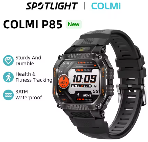 Чоловічий водонепроникний смарт годинник з 1.75” дисплеєм ColMi P85 фітнес - трекер з блютузом/ чорний