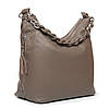 Сумка мішок класична жіноча шкіряна сіра на плече на два відділи на змійках зверху Alex Rai 8087-9, фото 8