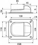 Упор для розпашних воріт штампованний (Цинк) 160х140х50мм, фото 4