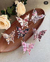 Краб-метелик з квітковим принтом (французький пластик)