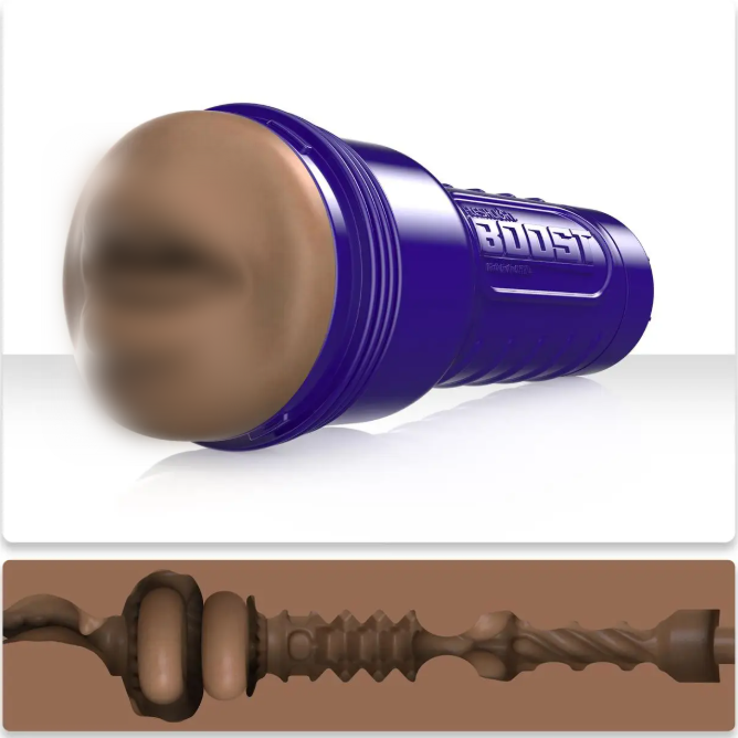 Мастурбатор-ротик Fleshlight Boost Blow Medium Dark Flesh, плаваючі кільця Turbo Tech, фото 1