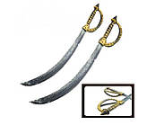 Набір 2 Шаблі довгі 65 см із подвійним ефесом рукоятки. Старовинна Бронза, Пластик