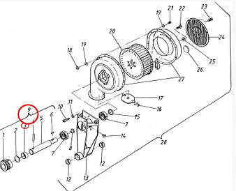 Вал вентилятора в зборі 417230 Vaderstad