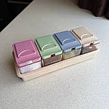 Набір банок для спецій з ложками на підставці, 4 шт. Supretto (Арт. 7508-0001), фото 6