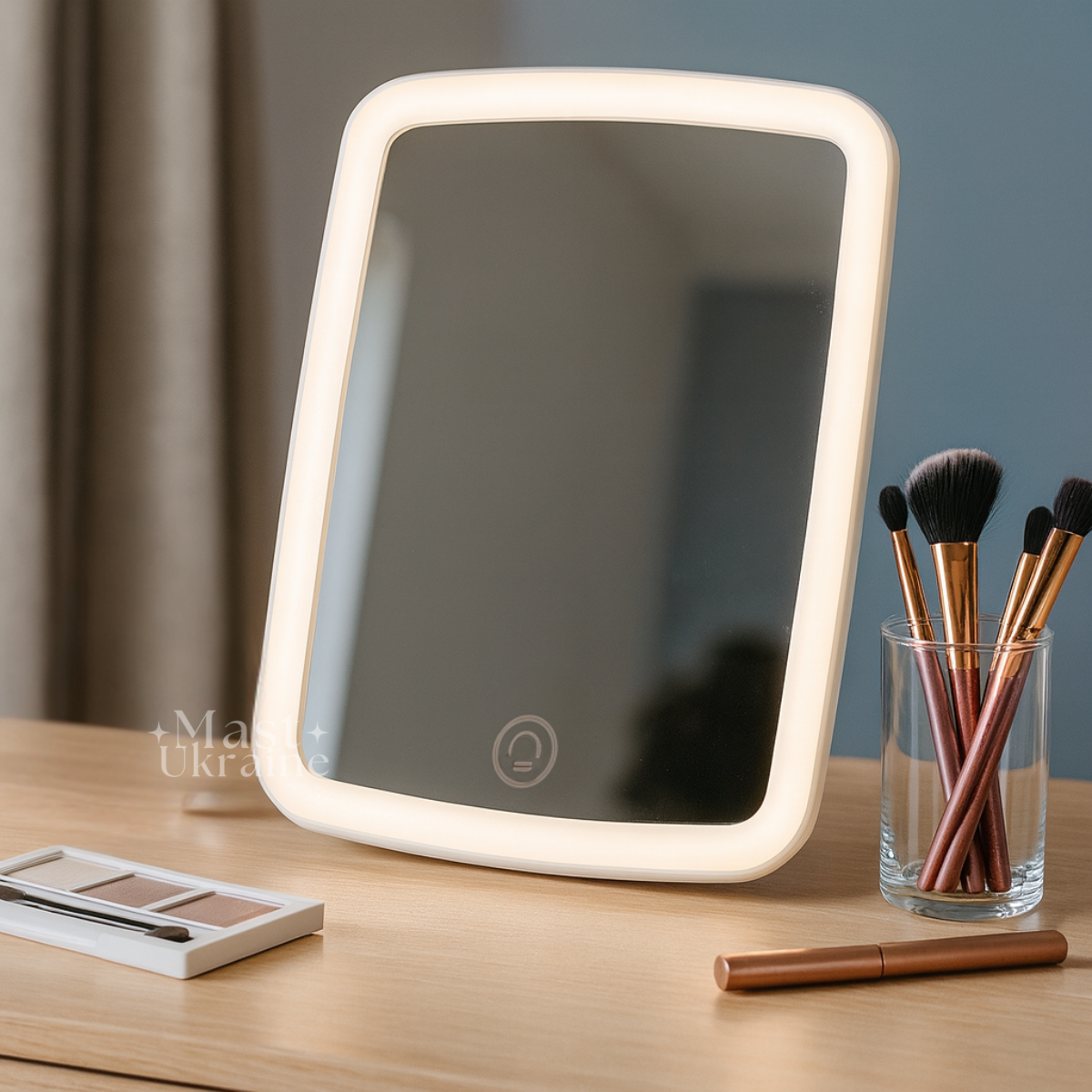 Дзеркало з підсвіткою косметичне для макіяжу LED Makeup Mirror, настільне прямокутне дзеркало, USB-живлення Біле, VE-118, фото 1