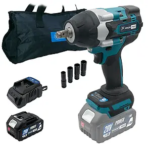 Акумуляторний гайковерт PROFI-TEC DTW800BL POWERLine (1×PT2040MP (4.0 Аг), зарядний пристрій), фото 1