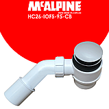 Сифон для ванної з вбудованим (інтегрованим) переливом з механізмом клік-клак хром HC26-IOFS-95-CB McAlpine, фото 3