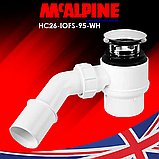 Сифон для ванної з вбудованим (інтегрованим) переливом з механізмом клік-клак хром HC26-IOFS-95-CB McAlpine, фото 6