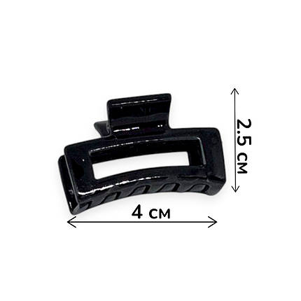 Крабік  для волосся 4х2.5 см прямокутний #06 чорний, фото 2