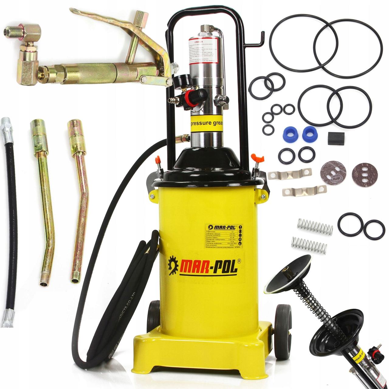 Шприц пневматичний для мастила 12 л MAR-POL M78059 Пневматичний шприц для змазки 12 л riven, фото 1