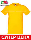 Чоловіча футболка жовта м'яка Fruit of the loom Xl, фото 4
