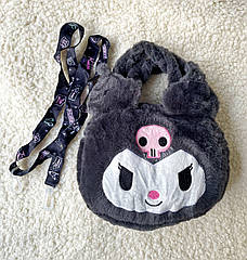 Дитячя хутрова сумочка 1 шт/уп 18*20*7 КУРОМІ ТЕМНО СІРА