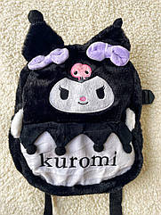 Дитячий хутровий рюкзак 1 шт/уп 20*26*7 КУРОМІ ЧОРНИЙ