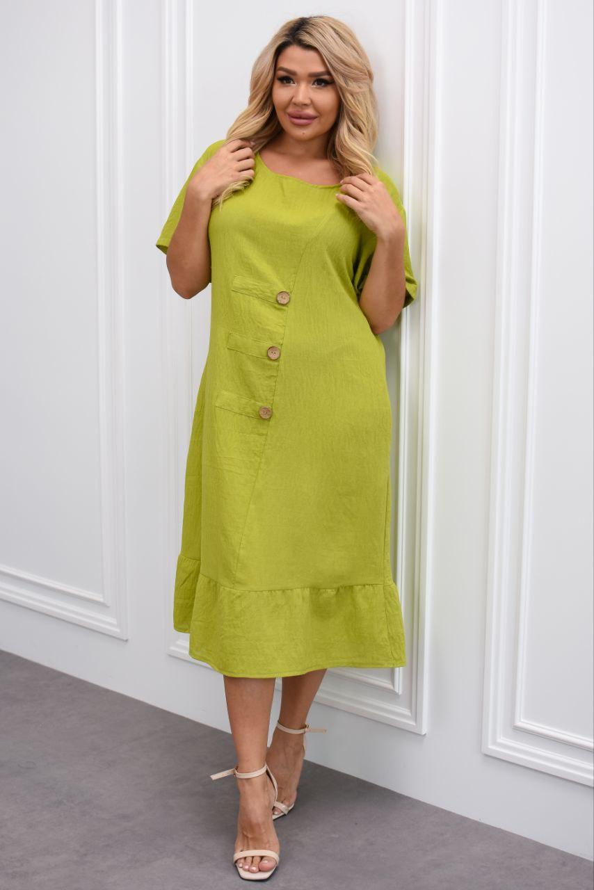 Жіноча лляна сукня Sofia Модель 078 вільного крою, фото 1