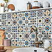 Інтер'єрні наклейки на стіну 24 шт по 15×15 см, що імітують керамічну плитку в оранжевих тонах, фото 2